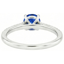 Round Sri Lanka Sapphire Ring Natural Earth Mined DIAMOND ( NOT LAB GROWN ) Jewellery White Gold 14K