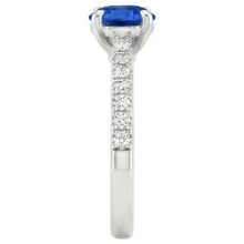 Round Sri Lanka Sapphire Ring Natural Earth Mined DIAMOND ( NOT LAB GROWN ) Jewellery White Gold 14K