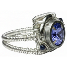 Round Tanzanite Aaa Antique Style White Gold Ring 2 Carat