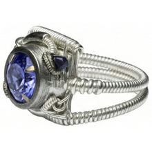 Round Tanzanite Aaa Antique Style White Gold Ring 2 Carat