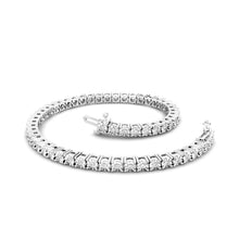 Round Tennis Bracelet Real Diamond Cut Mounting Solid White Gold 14K 4.60 Carats