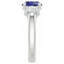 natural round sapphire 1.75ct ring top view