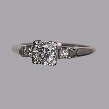 Round Three Stone Old Mine Cut Real Diamond Ring 1.25 Carats