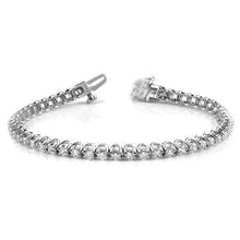 Round U Style 5 Carats Natural Diamond Tennis Bracelet White Gold 14K