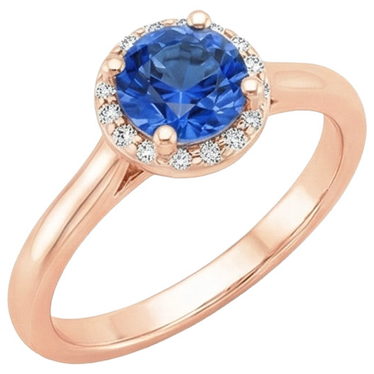 natural round sapphire 2.50ct ring side angle