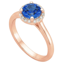 natural round sapphire 2.50ct ring top view