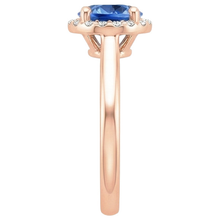 natural round sapphire 2.50ct ring profile view