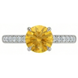 Natural Sapphire Ring 3.50ct - White Gold 14K