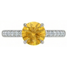 natural round sapphire 3.50ct ring front view