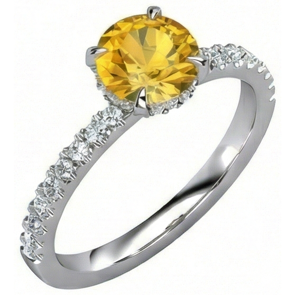 natural round sapphire 3.50ct ring close up detail