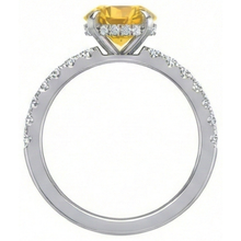 natural round sapphire 3.50ct ring on white background
