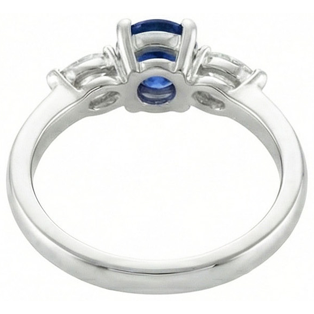 Round & Marquise Ceylon Blue Sapphire Natural Earth Mined DIAMOND ( NOT LAB GROWN )s Ring White Gold 2.50 Ct