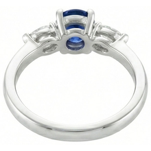 Round & Marquise Ceylon Blue Sapphire Natural Earth Mined DIAMOND ( NOT LAB GROWN )s Ring White Gold 2.50 Ct
