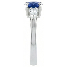 Round & Marquise Ceylon Blue Sapphire Natural Earth Mined DIAMOND ( NOT LAB GROWN )s Ring White Gold 2.50 Ct