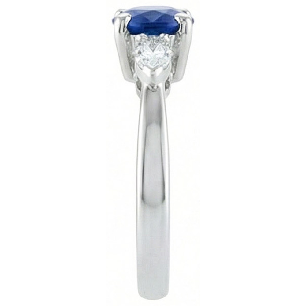 Round & Marquise Ceylon Blue Sapphire Natural Earth Mined DIAMOND ( NOT LAB GROWN )s Ring White Gold 2.50 Ct