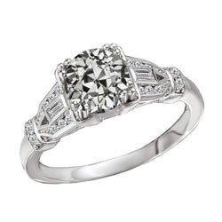 Timeless Solitaire Ring with Accents with Antique Cushion
