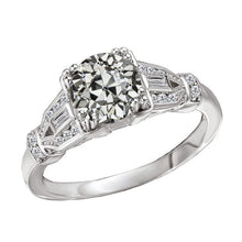 Authentic Diamond Solitaire Ring with Accents 1.50 ct 14K White Gold – main view