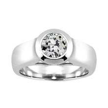 Old Mine Cut Diamond ring in 14K White Gold – main view