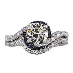 Antique Cushion Diamond Halo Setting Ring in 14K White Gold – 2