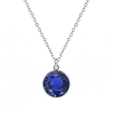 Natural Blue Sapphire Stone Pendant Necklace 2 ct 14K White Gold – main view