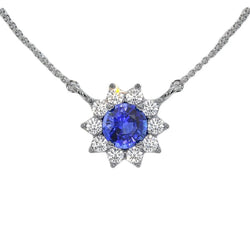 Artisan Star Cornflower Blue Sapphire Precious Stone Pendant