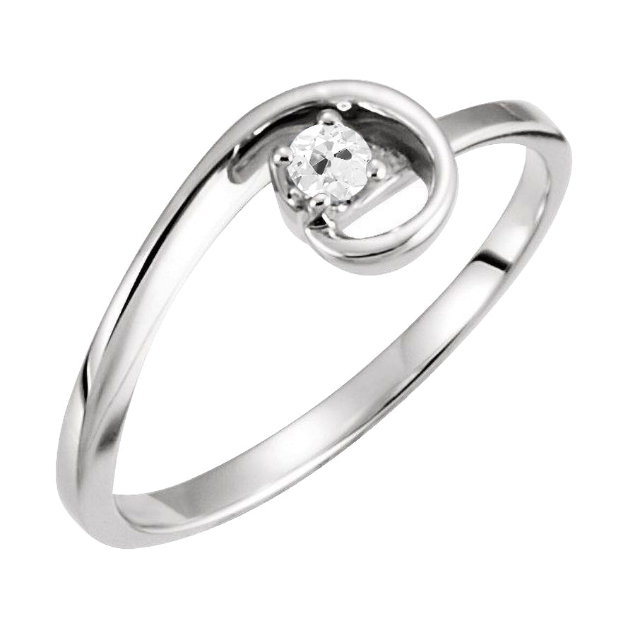 Natural Fine Diamond Single Stone Ring – main view
