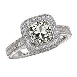 Brilliant Diamond Halo Setting Ring 3 ct F/VS1 – 14K White Gold