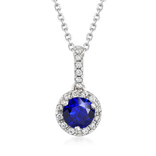 Cornflower Blue Sapphire Precious Stone Pendant 2-ct 14K White Gold – main view