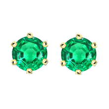 Colombian Emerald Gemstone Earring 3-ct 14K Yellow Gold – main view