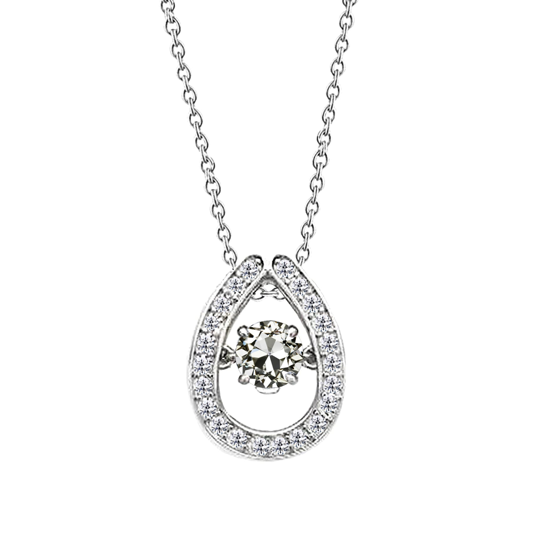 Drop Pendant 14K White Gold with Diamond – main view