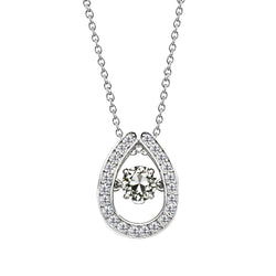 Old Mine Cut Diamond Drop Pendant in 14K White Gold – 2 ct