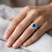 Round Cut Sri Lanka Sapphire Natural Earth Mined DIAMOND ( NOT LAB GROWN ) Ring Gold 14K 1.50 Carats