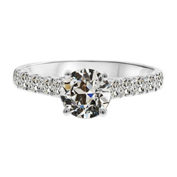 Handmade Brilliant Diamond Solitaire Ring with Accents 3 ct – 14