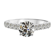 Natural Brilliant Diamond Solitaire Ring with Accents 3 ct 14 Karat White Gold – main view