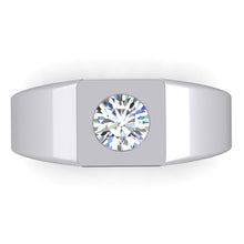 Brilliant Diamond Gentleman's Ring 1 ct 10K White Gold – side view