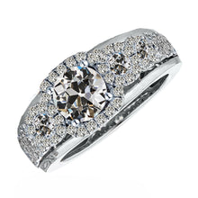Brilliant Diamond Halo Engagement Ring 2-ct 14 Karat White Gold – main view