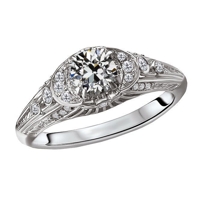 Bridal Ring 14K White Gold with Brilliant Diamond – main view