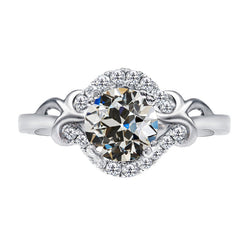 Diamond Halo Ring 2 ct F/VS1 – 14 Karat White Gold