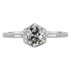 Fine Diamond Solitaire Ring with Accents – Anniversary Ring 3 ct