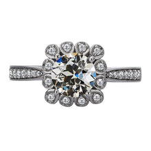Halo Engagement Ring 14 Karat White Gold with Brilliant Diamond – main view