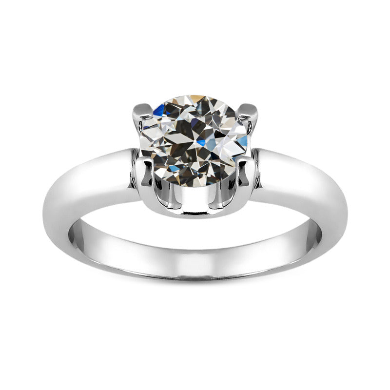 Single Stone Ring 14K White Gold with Diamond – main view