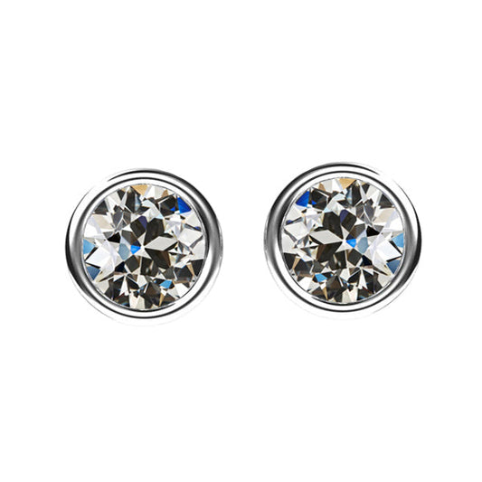Brilliant Diamond Stud Earrings 2-ct 14K White Gold – main view