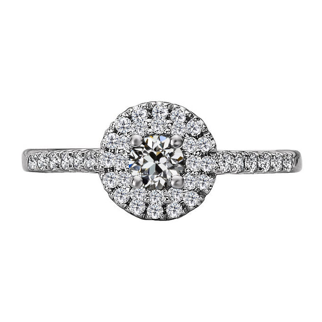 Earth-Mined Fine Diamond Halo Engagement Ring – main view