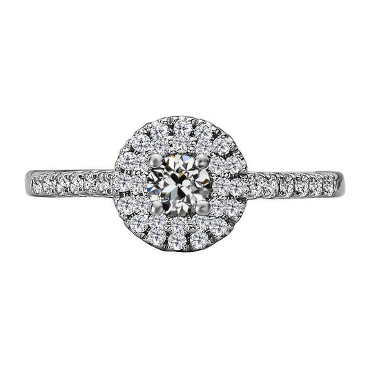 Earth-Mined Fine Diamond Halo Engagement Ring – main view