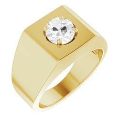 Men's Antique Cushion Diamond Gentleman's Ring 1.50 ct