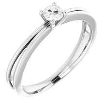 Fine Diamond Antique Cushion Solitaire Engagement Ring in 14K White Gold – main view