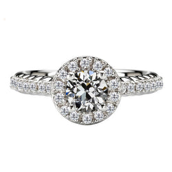 Natural Antique Cushion Brilliant Diamond Halo Setting Ring – 1