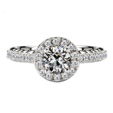 Brilliant Diamond Halo Setting Ring 1-ct 14K White Gold – main view