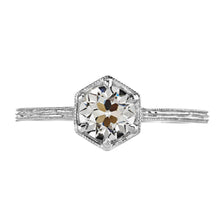 Old Mine Cut Fine Diamond ring in 14K White Gold – main view