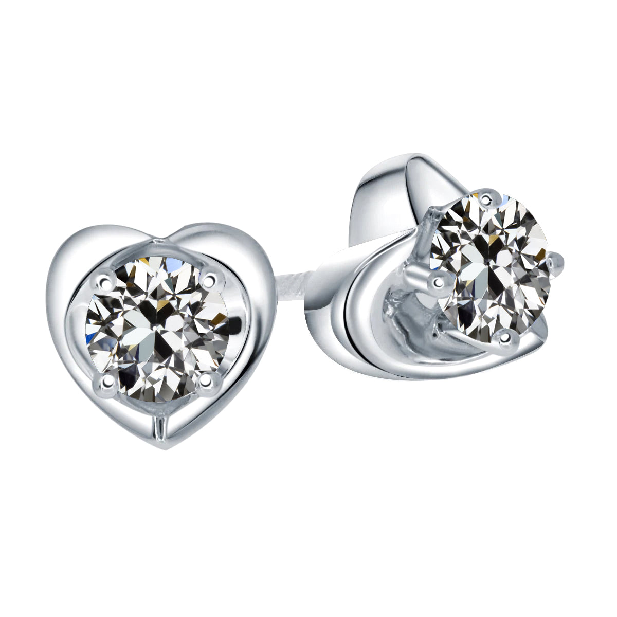 Earth-Mined Fine Diamond Earrings 2 ct 14K White Gold – main view